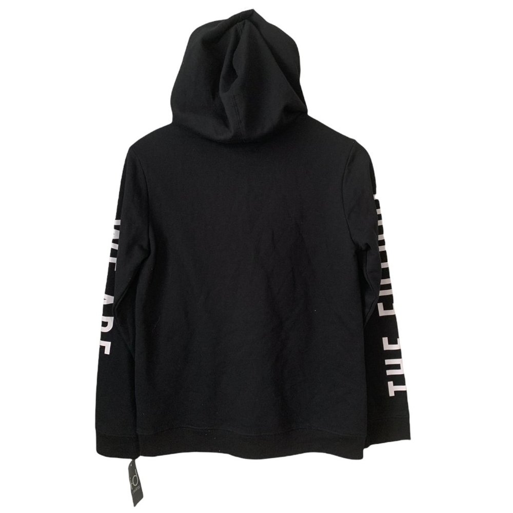 Ideology Big Boys Black White Future-Printed Words Hoodie  Large - Picture 7 of 8